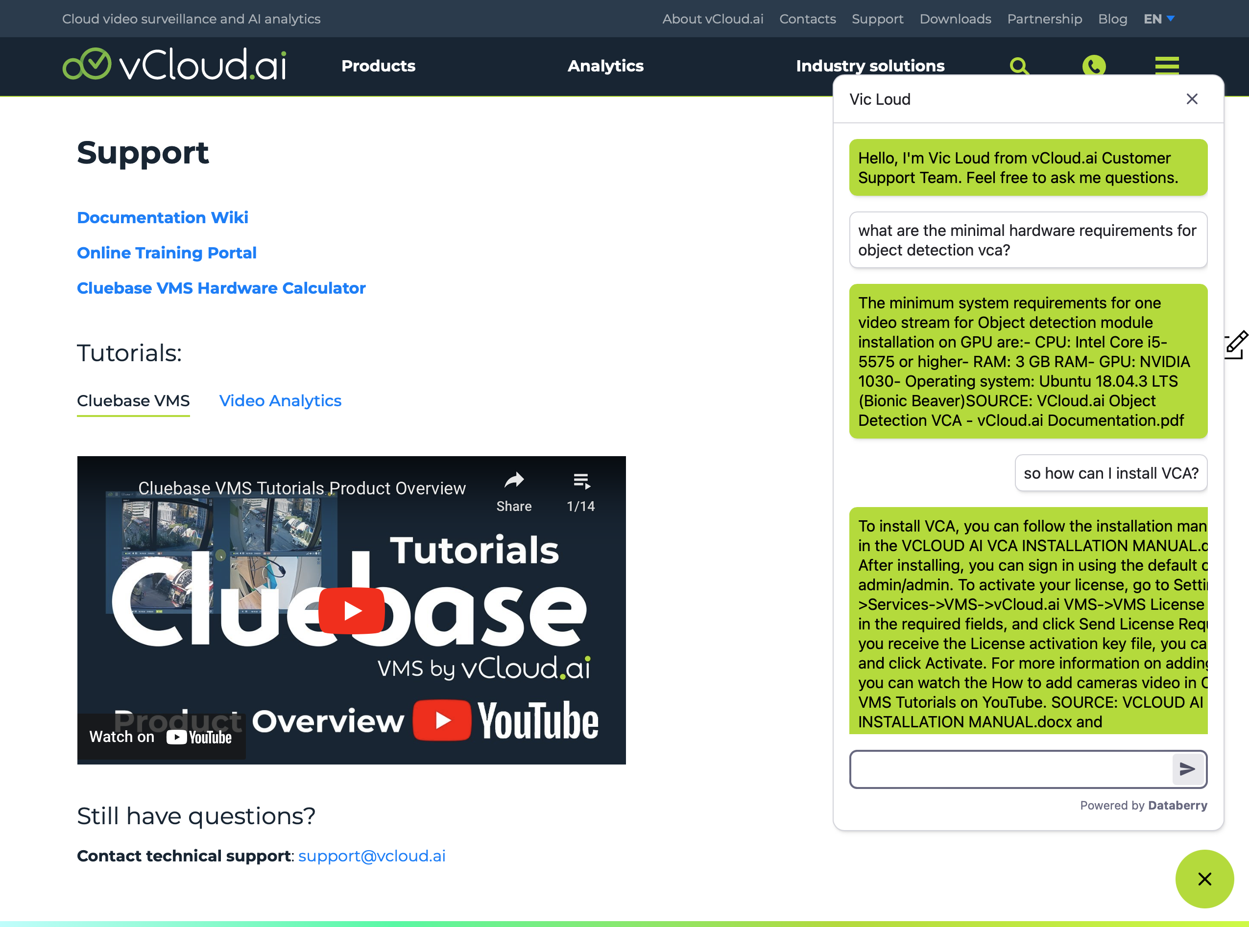 ChatGPT is now providing vCloud.ai’s technical support